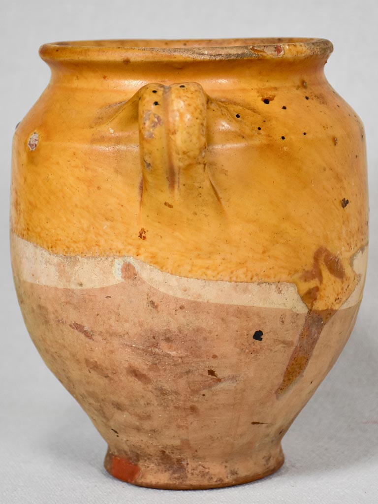 Small antique French confit pot with yellow ocher glaze and two handles 7" Regular price Sale price US$351.00