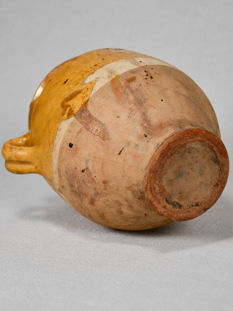 Small antique French confit pot with yellow ocher glaze and two handles 7" Regular price Sale price US$351.00