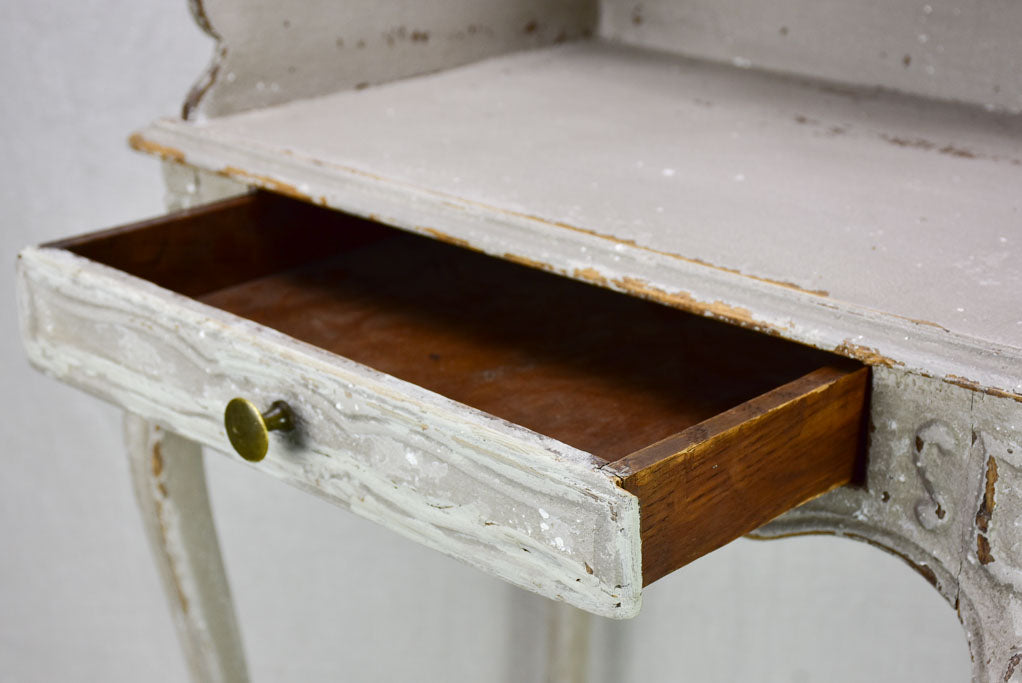Superb early 20th Century Louis XV style nightstand with gray patina