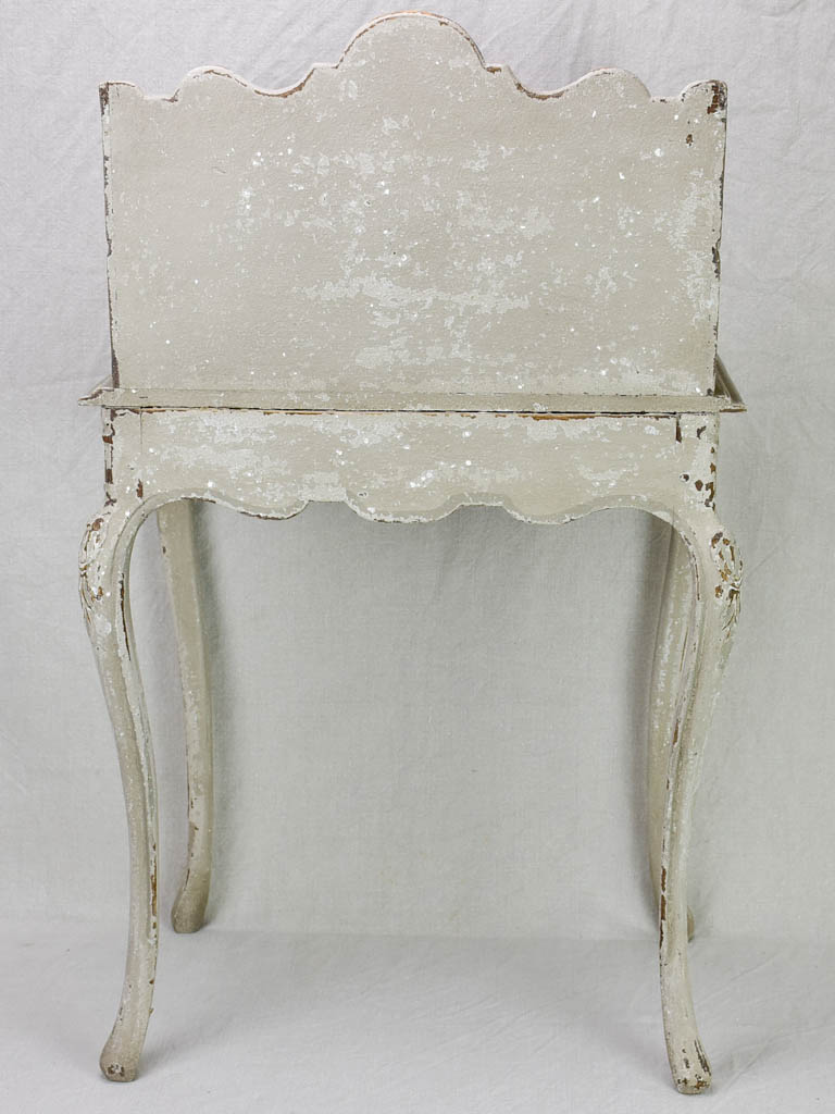 Superb early 20th Century Louis XV style nightstand with gray patina