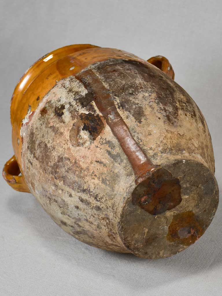 Very large antique French confit pot 13"