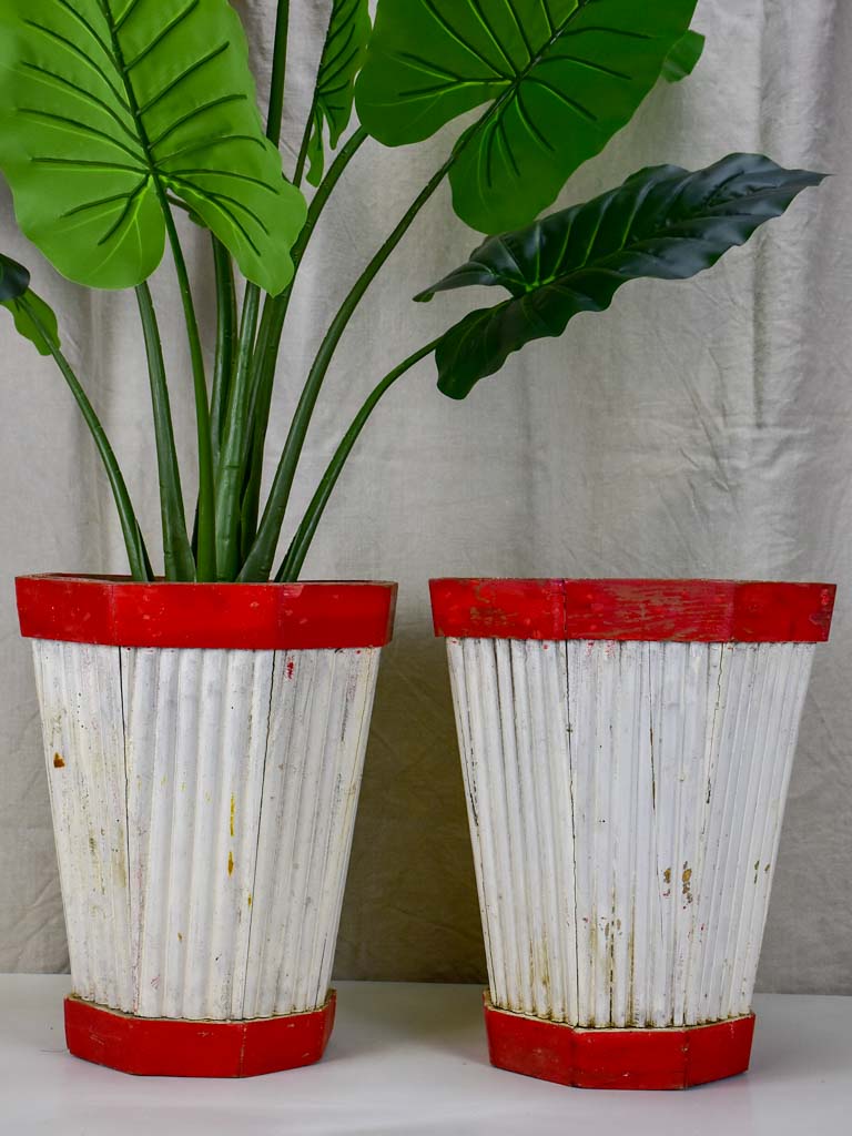 Pair of vintage French garden pot plant stands - 1950s