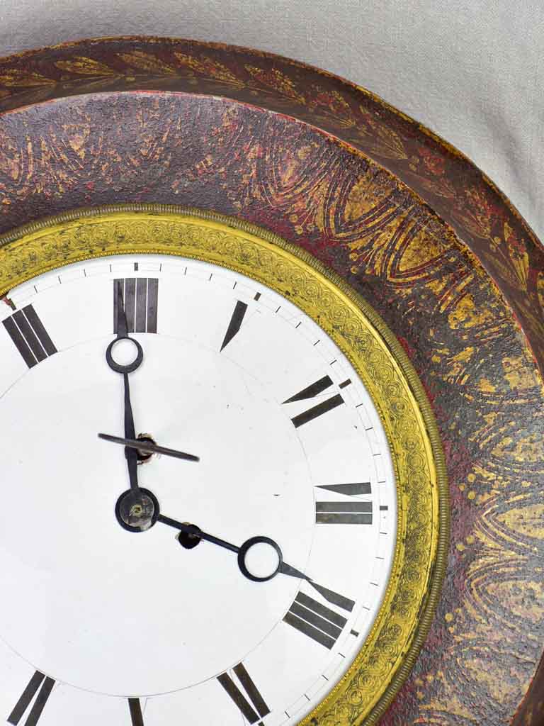 Antique French tole clock - directoire 20¾"