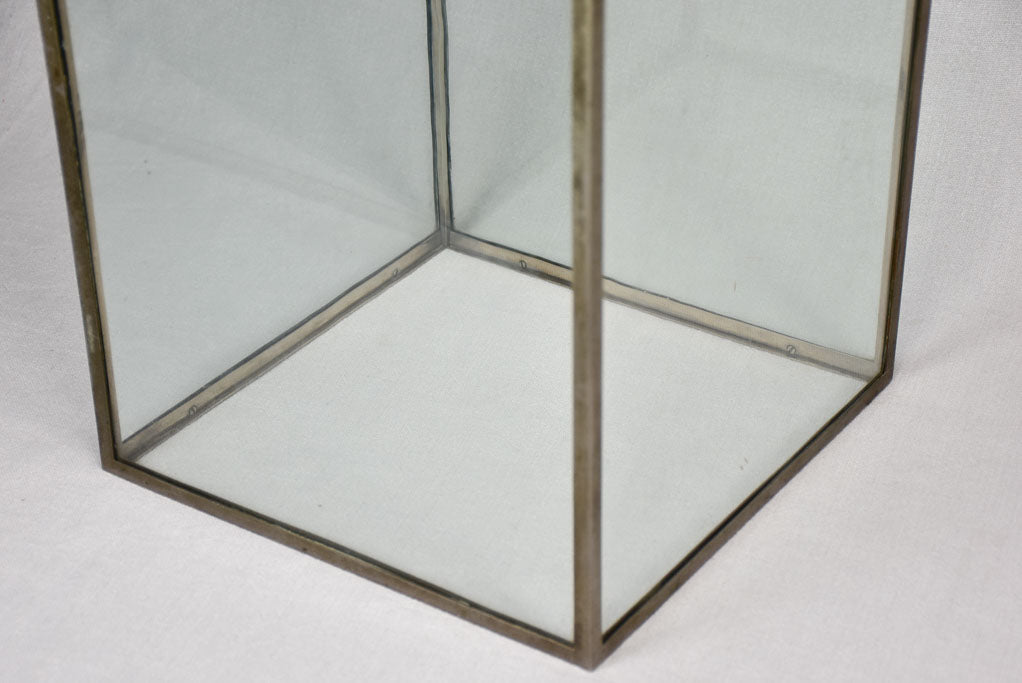 Patina finish glass display case
