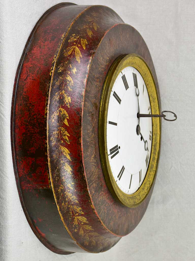Antique French tole clock - directoire 20¾"
