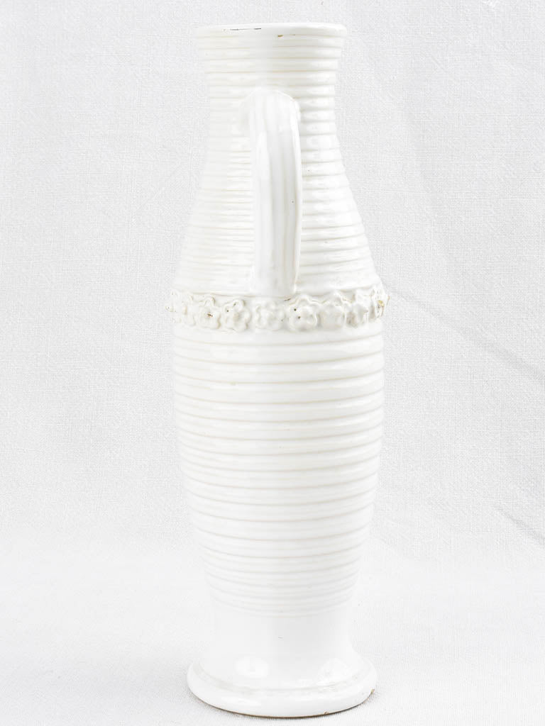 Slender ceramic vase w/ white glaze - Émile Tessier