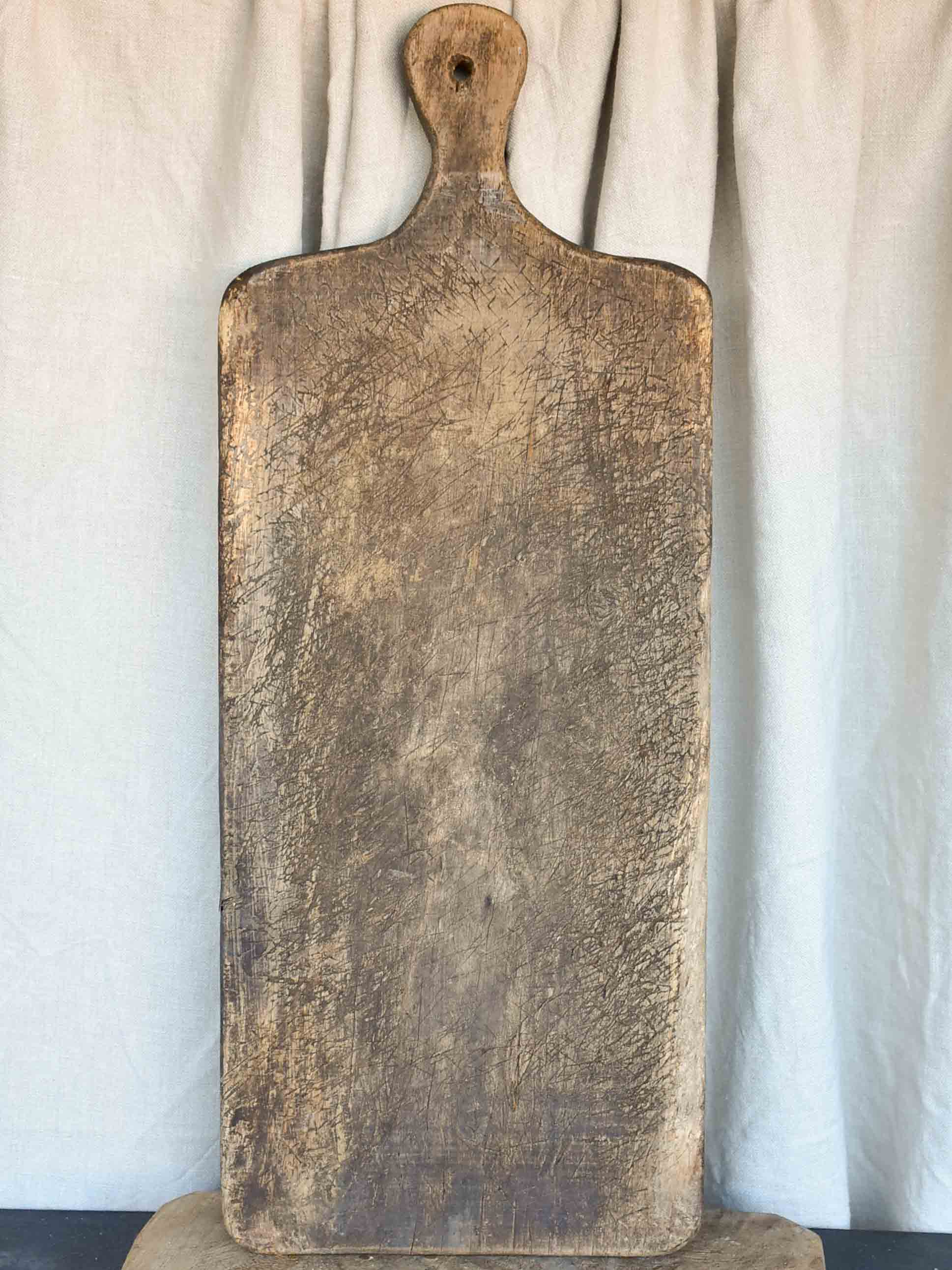 Very large antique French cutting board - puzzle piece silhouette 29 ½''