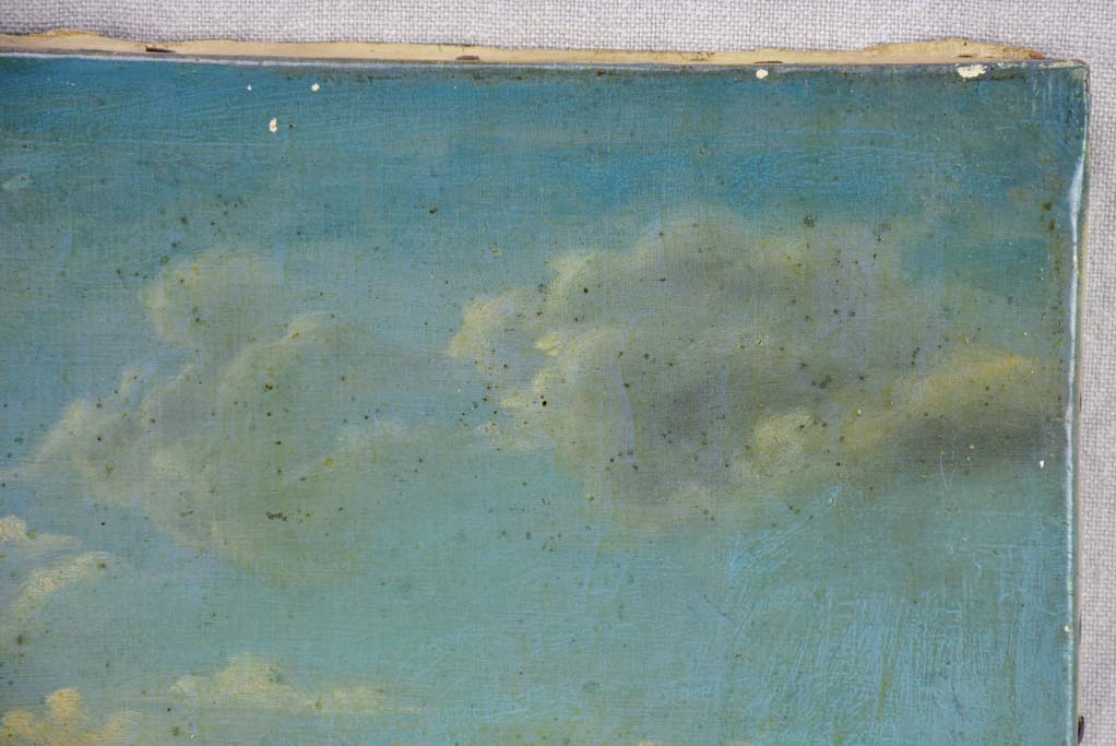 19th Century landscape painting. Oil on canvas, likely Swiss 17¼ x 14¼""