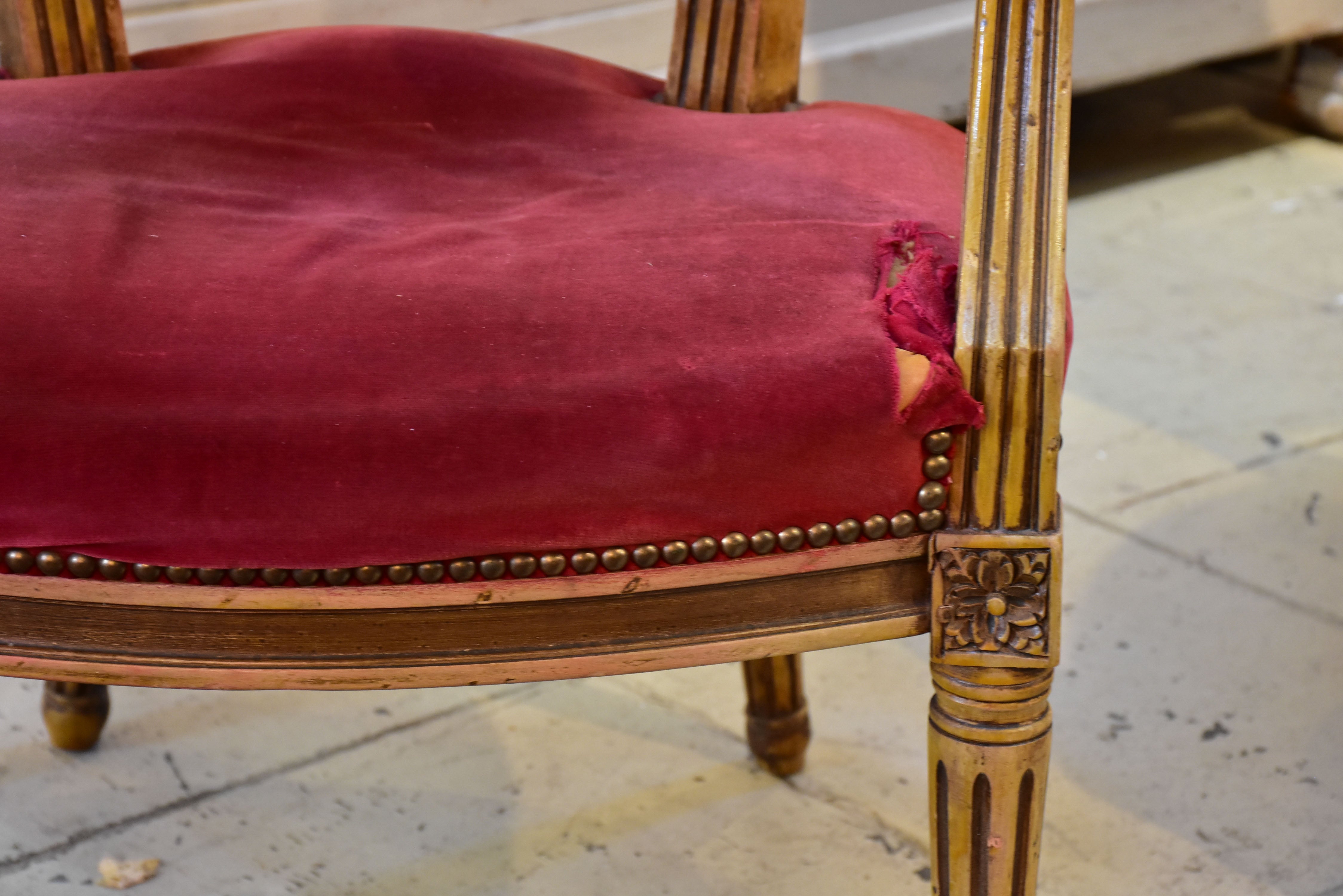 Pair of 19th century Louis XV armchairs