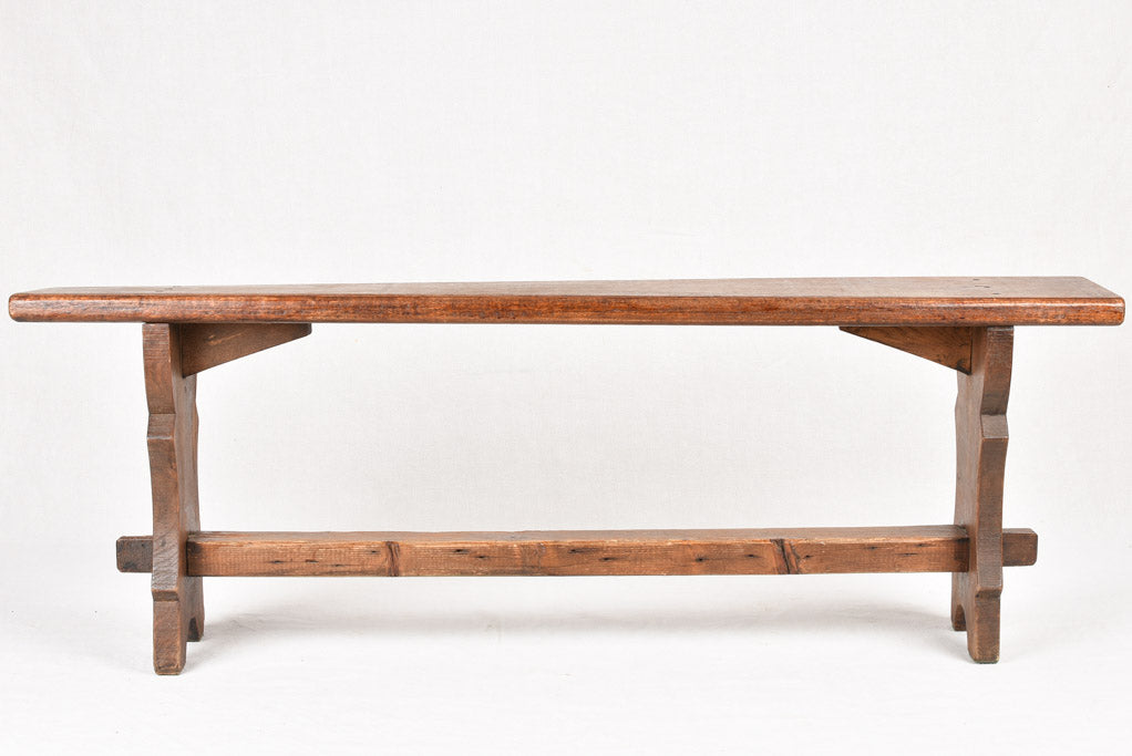 Pair of antique French wooden benches 54" for kitchen table