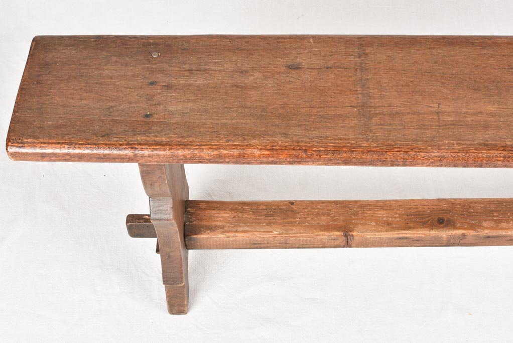 Pair of antique French wooden benches 54" for kitchen table