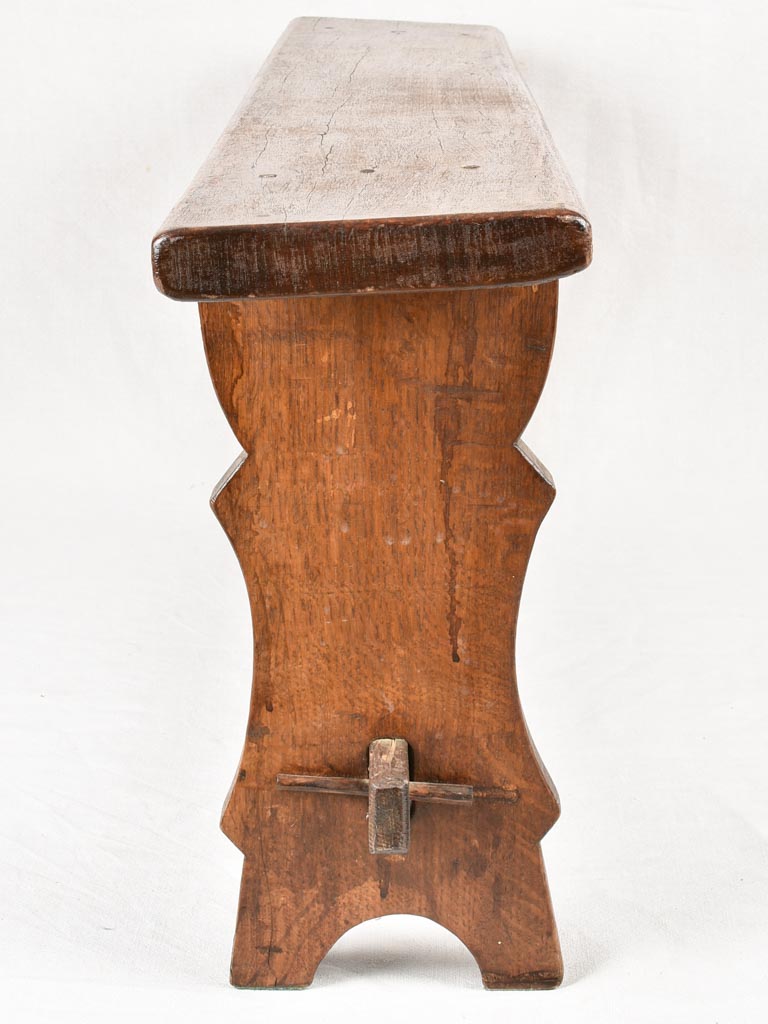 Pair of antique French wooden benches 54" for kitchen table