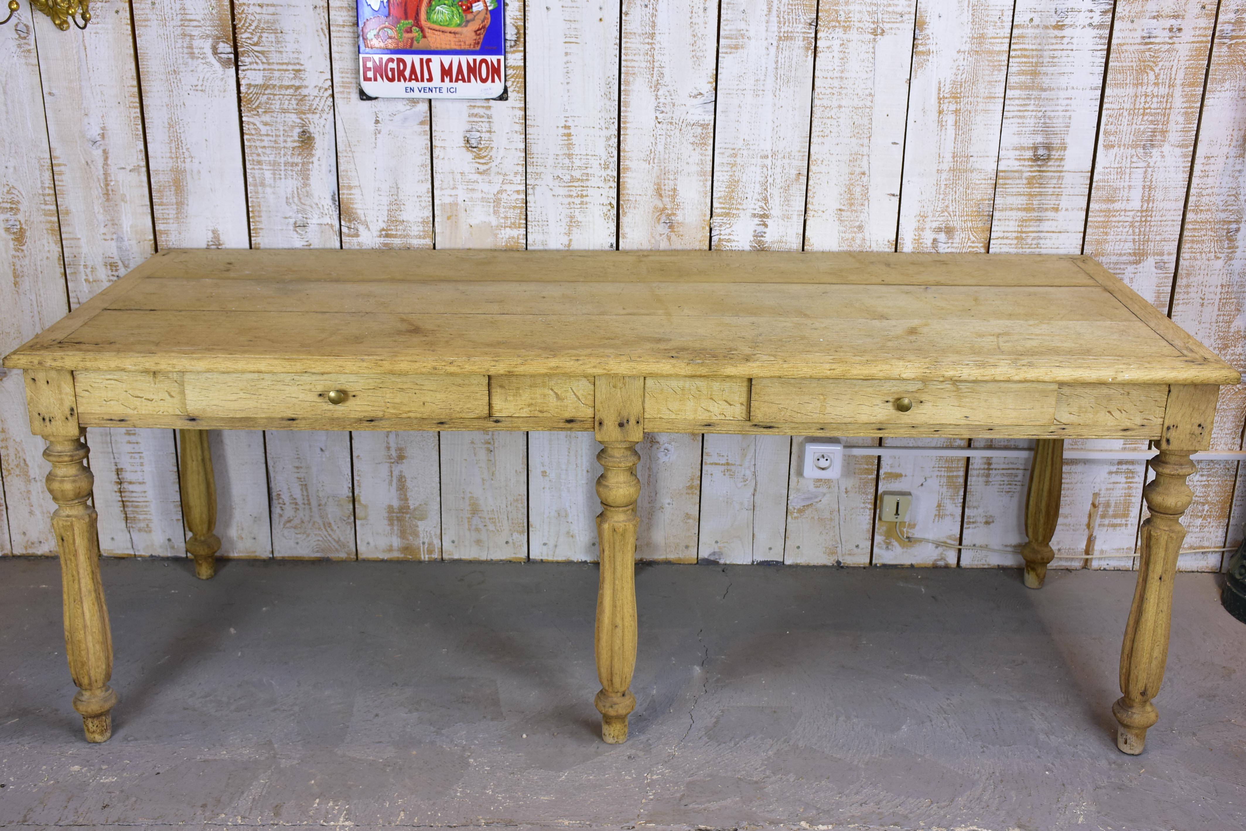 Antique French oak table with drawers