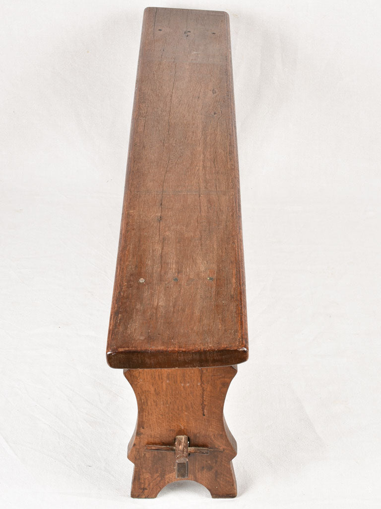 Pair of antique French wooden benches 54" for kitchen table