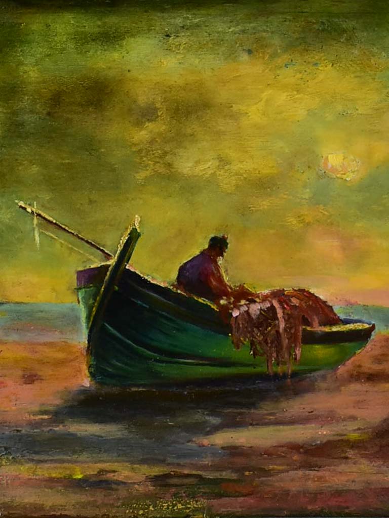 Antique French Oil Seascape Painting