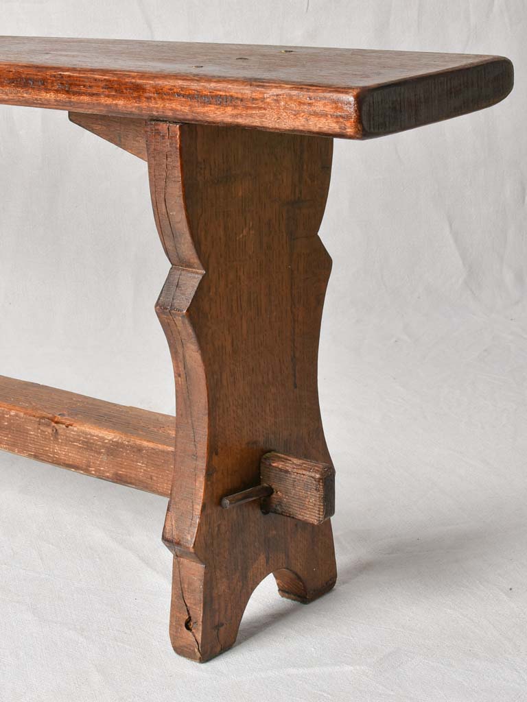 Pair of antique French wooden benches 54" for kitchen table