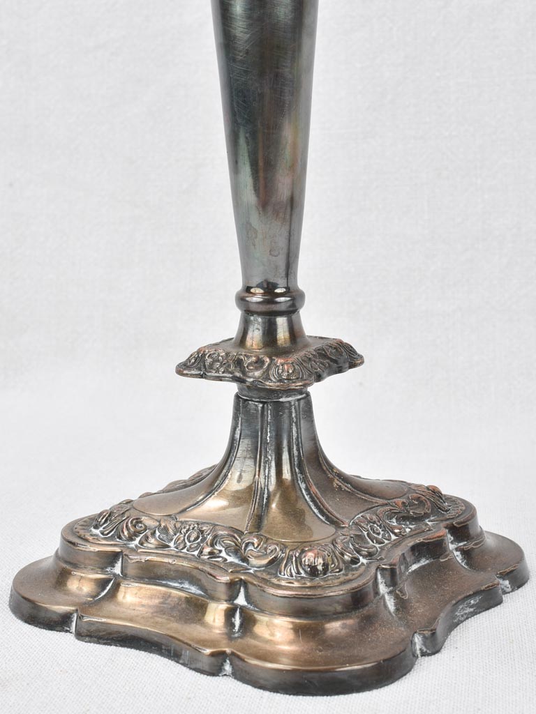 Candlesticks, silver-plated, English, antique 12¼"