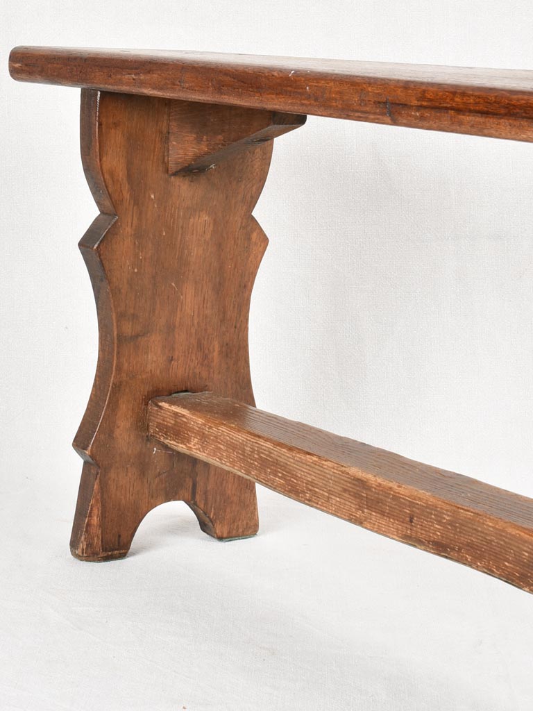 Pair of antique French wooden benches 54" for kitchen table