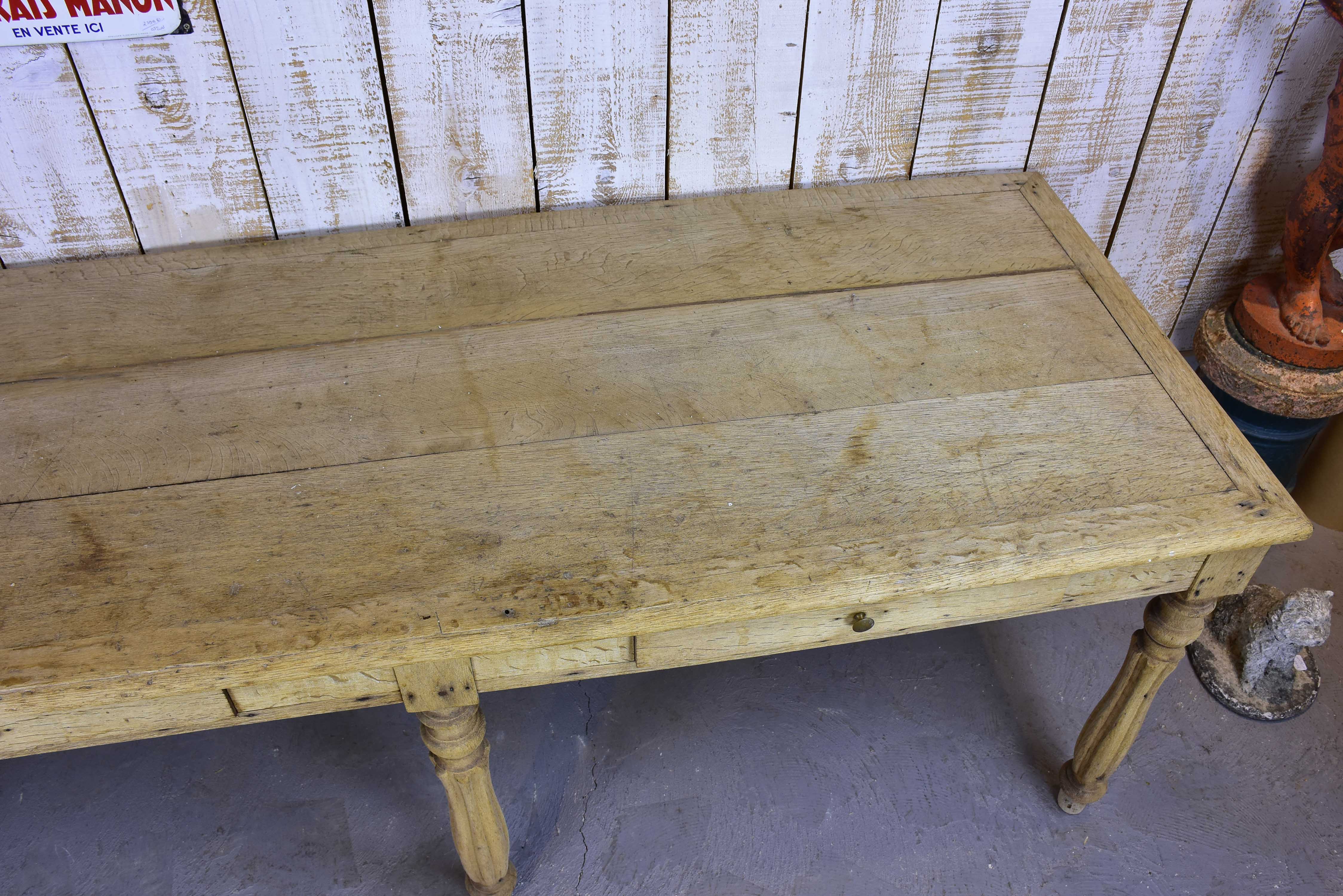 Antique French oak table with drawers