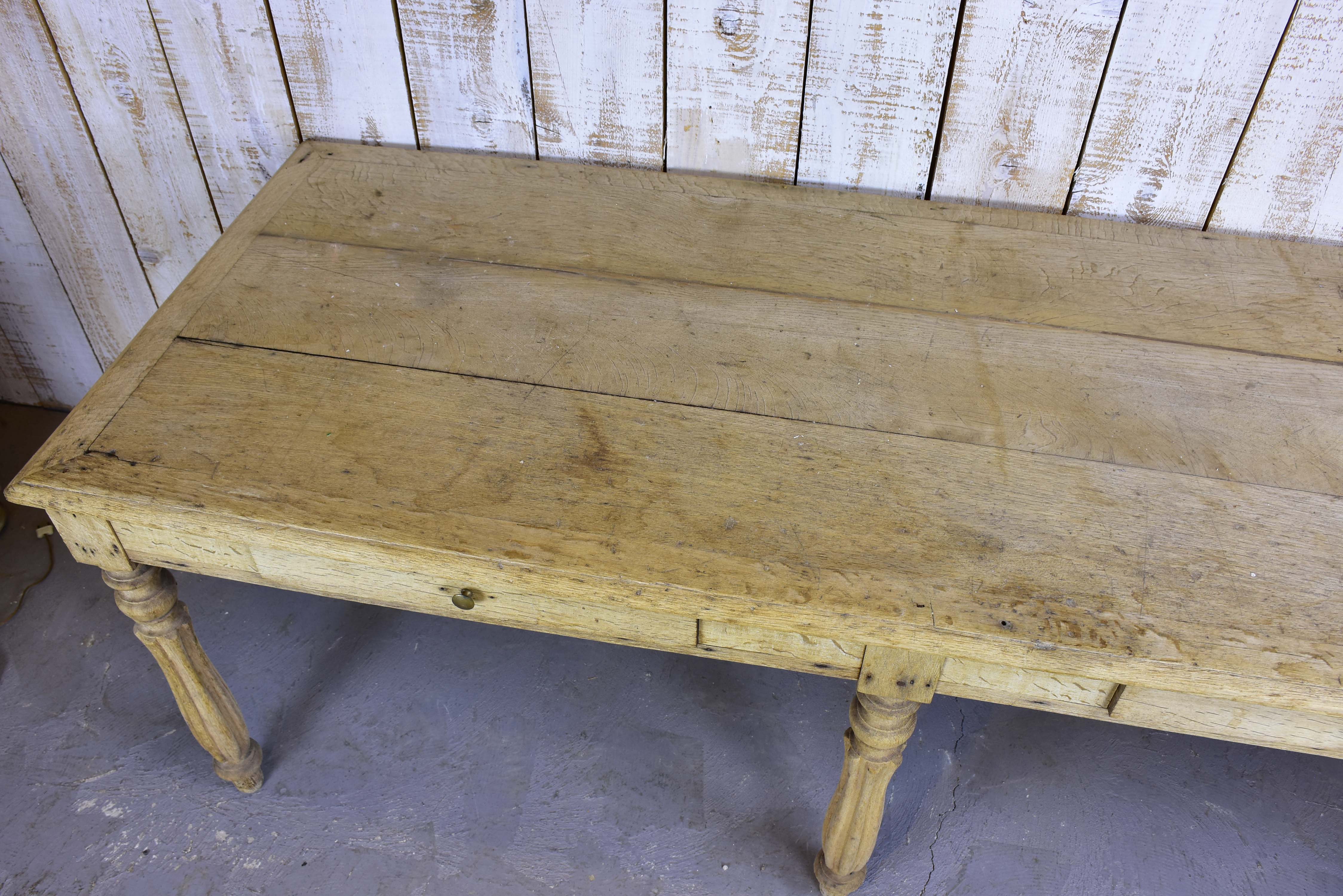 Antique French oak table with drawers