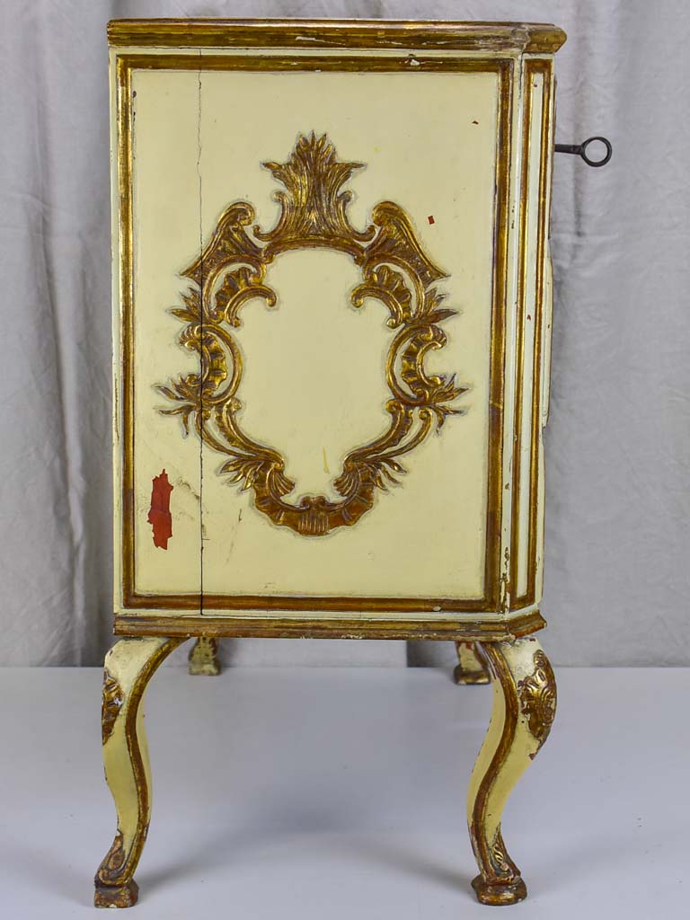 Vintage three drawer commode - carved with gilding
