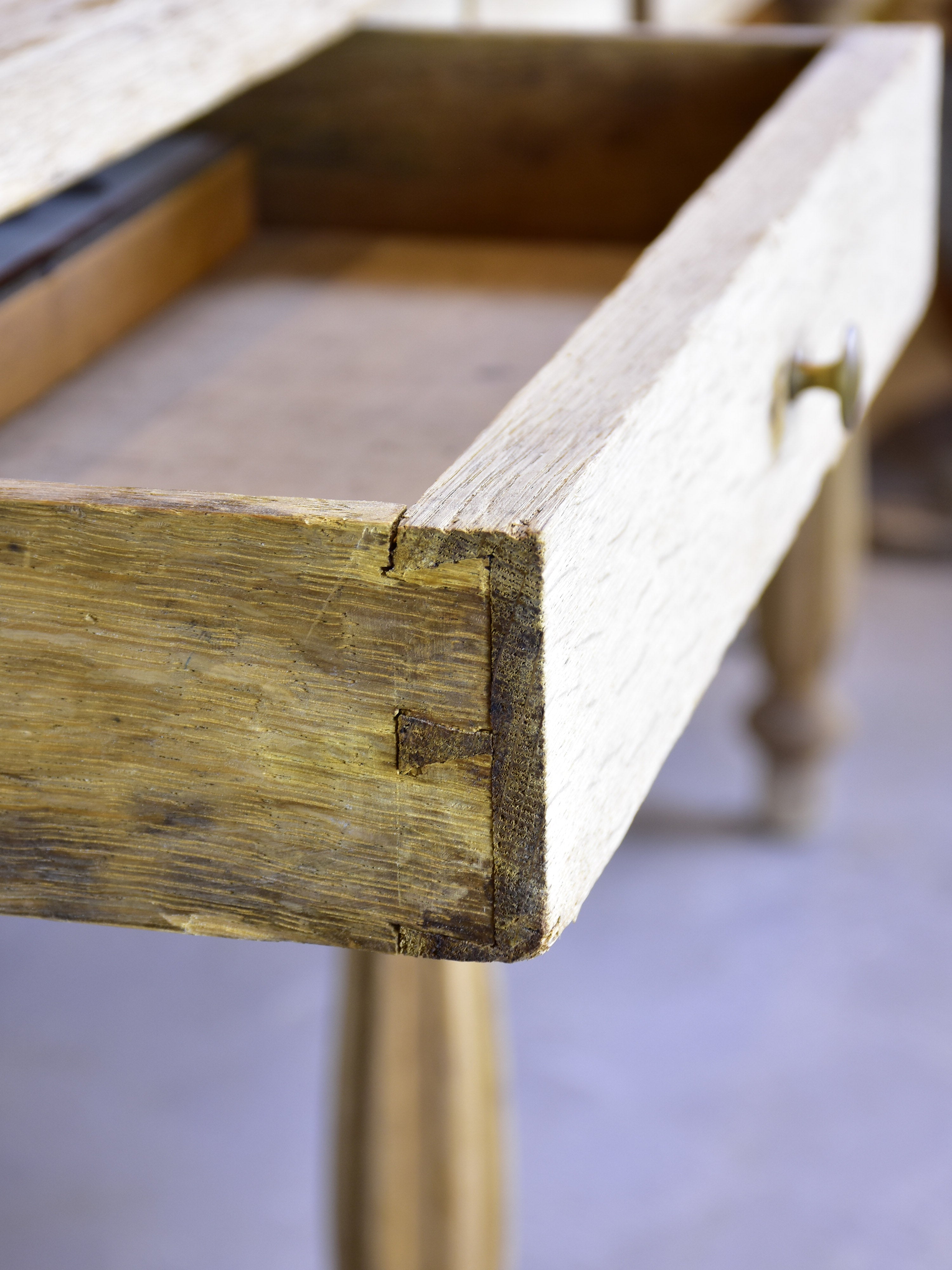 Antique French oak table with drawers