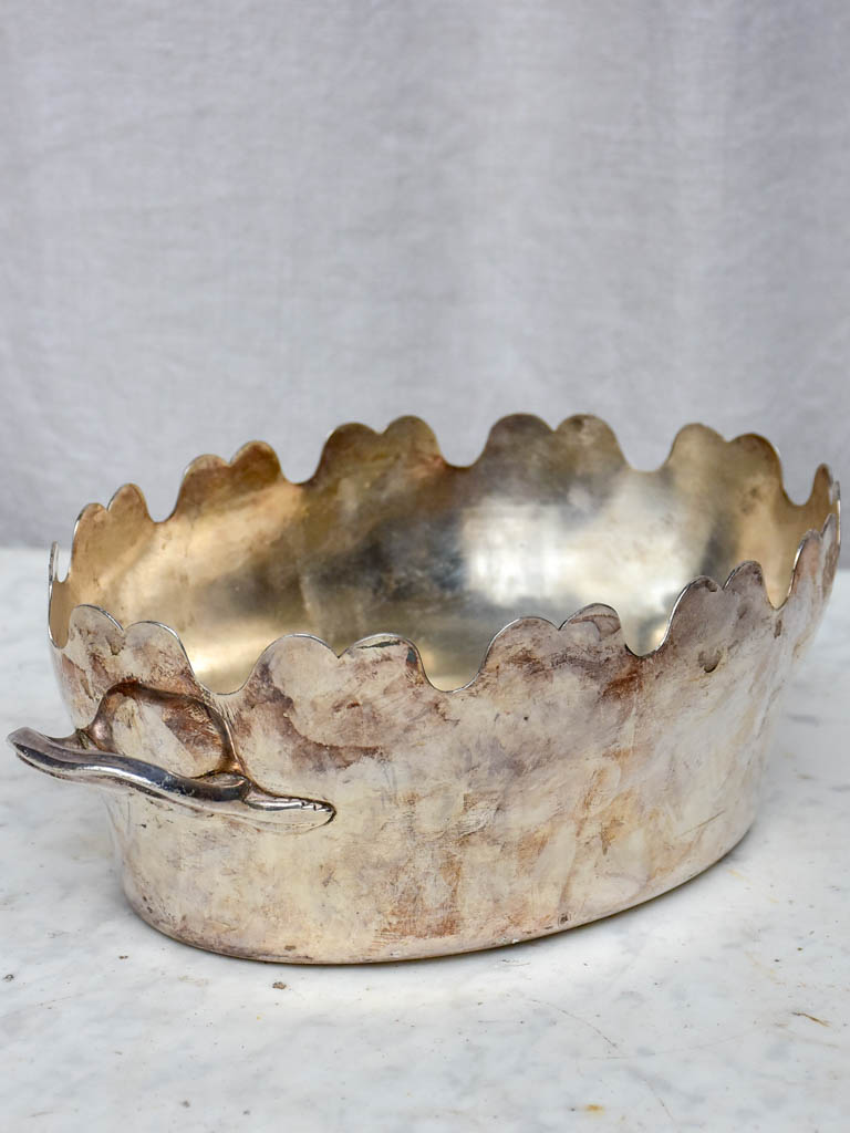 Antique French silver plate monteith - glass chiller