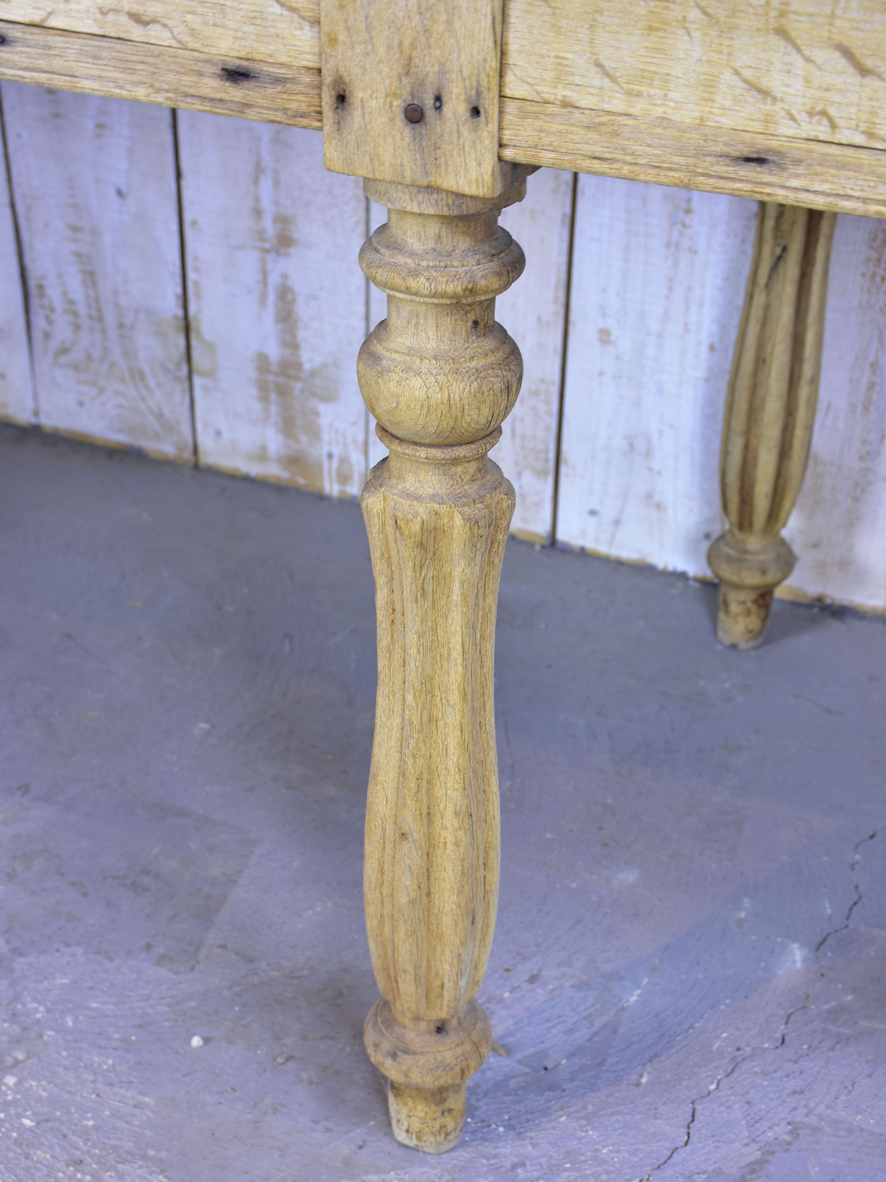 Antique French oak table with drawers