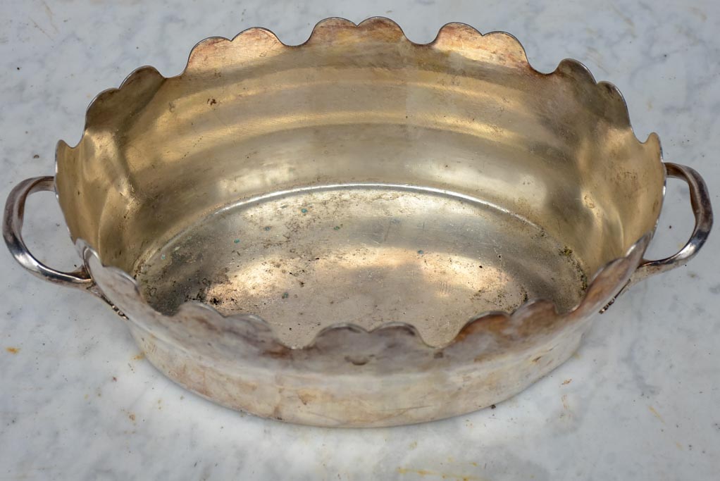 Antique French silver plate monteith - glass chiller