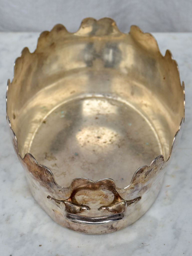 Antique French silver plate monteith - glass chiller