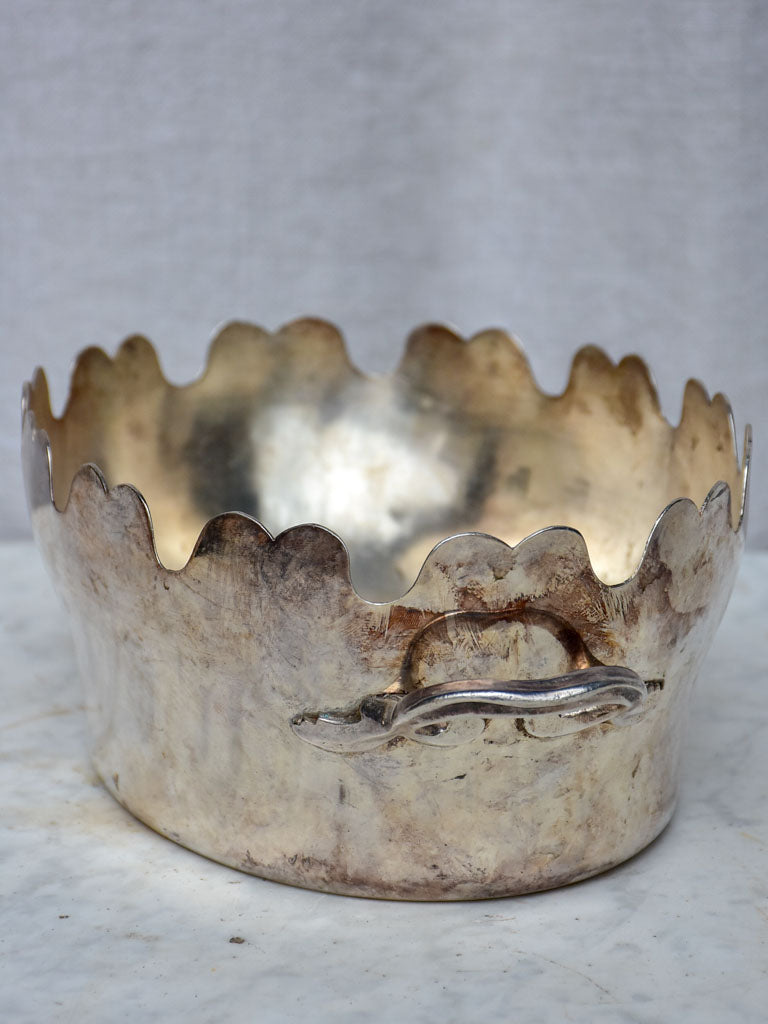 Antique French silver plate monteith - glass chiller