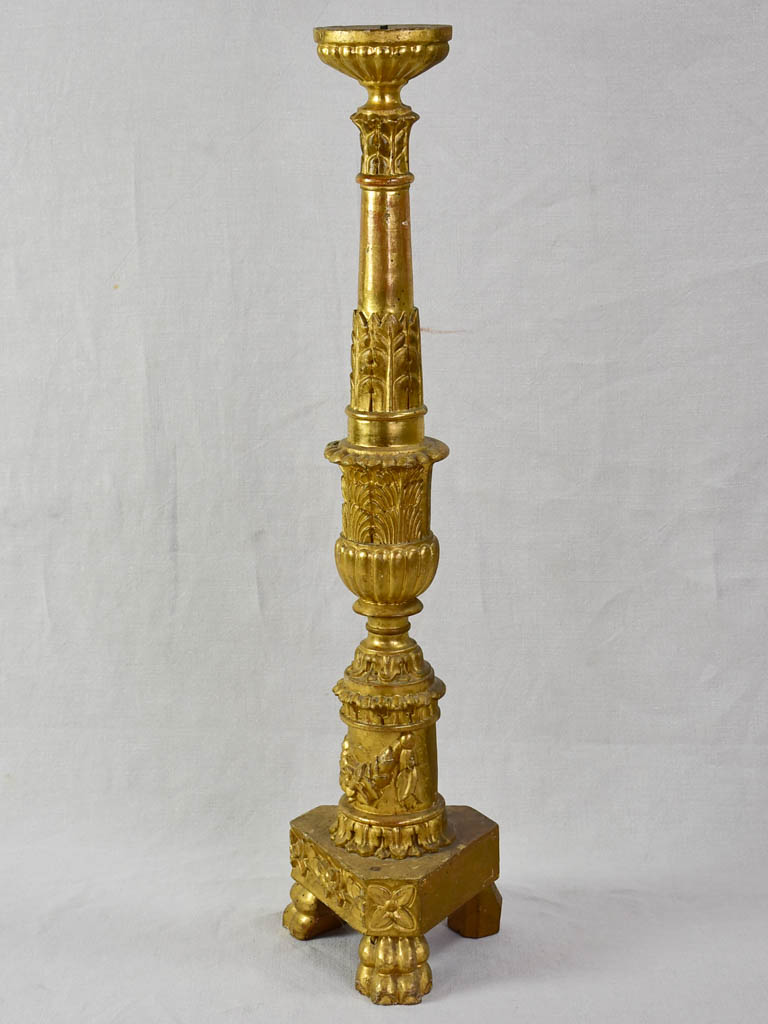 Large 19th century gilt wood candlestick 34¼"