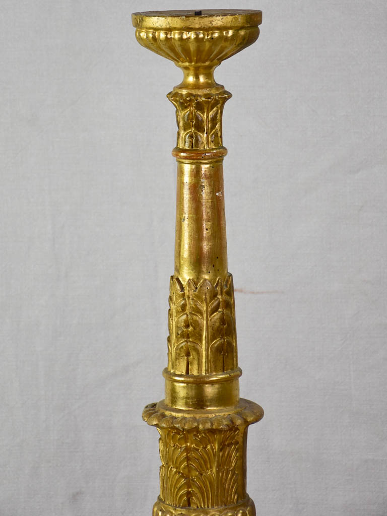 Large 19th century gilt wood candlestick 34¼"
