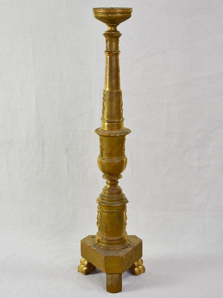 Large 19th century gilt wood candlestick 34¼"