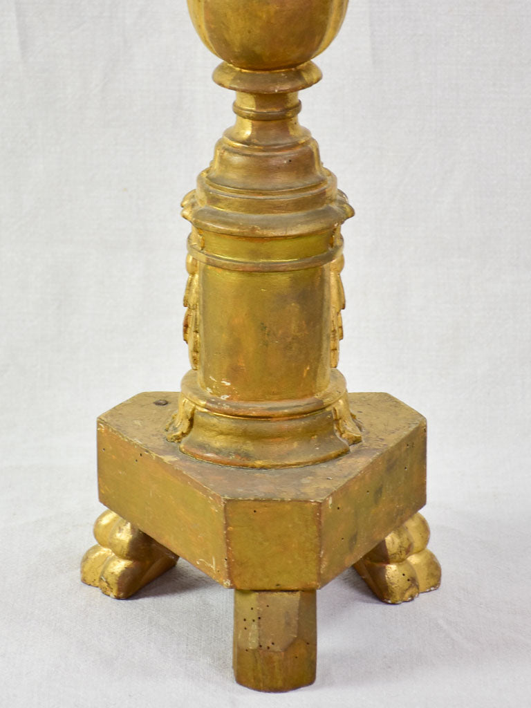 Large 19th century gilt wood candlestick 34¼"