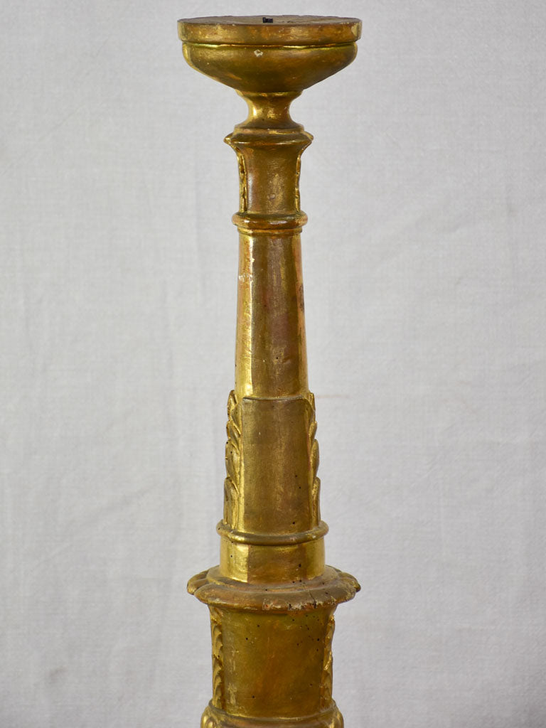 Large 19th century gilt wood candlestick 34¼"