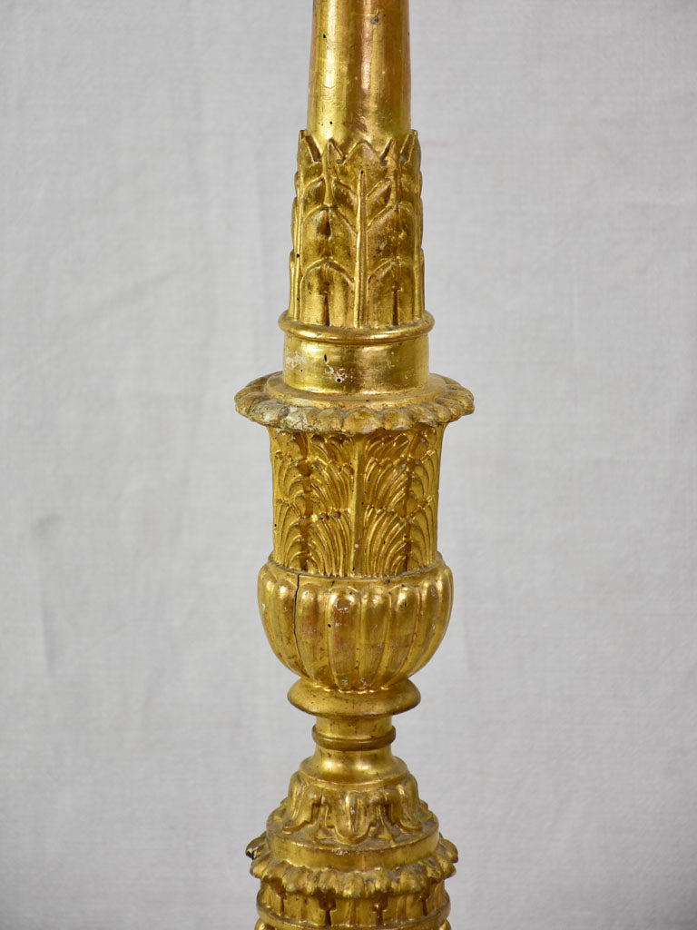 Large 19th century gilt wood candlestick 34¼"