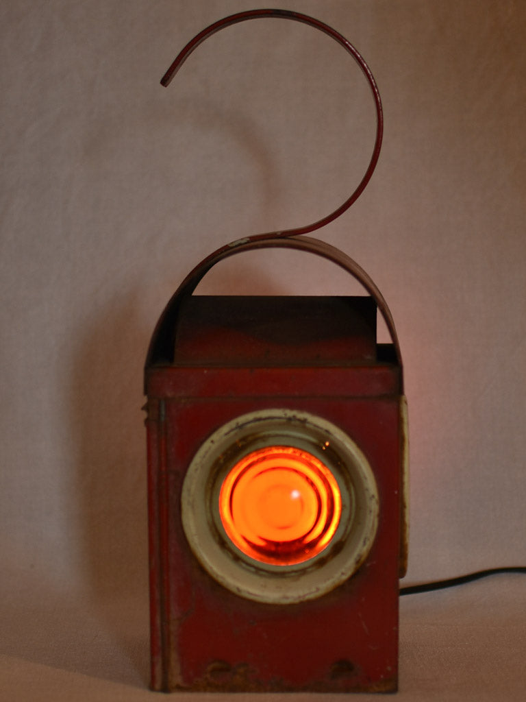 Transformed train signal table lamp