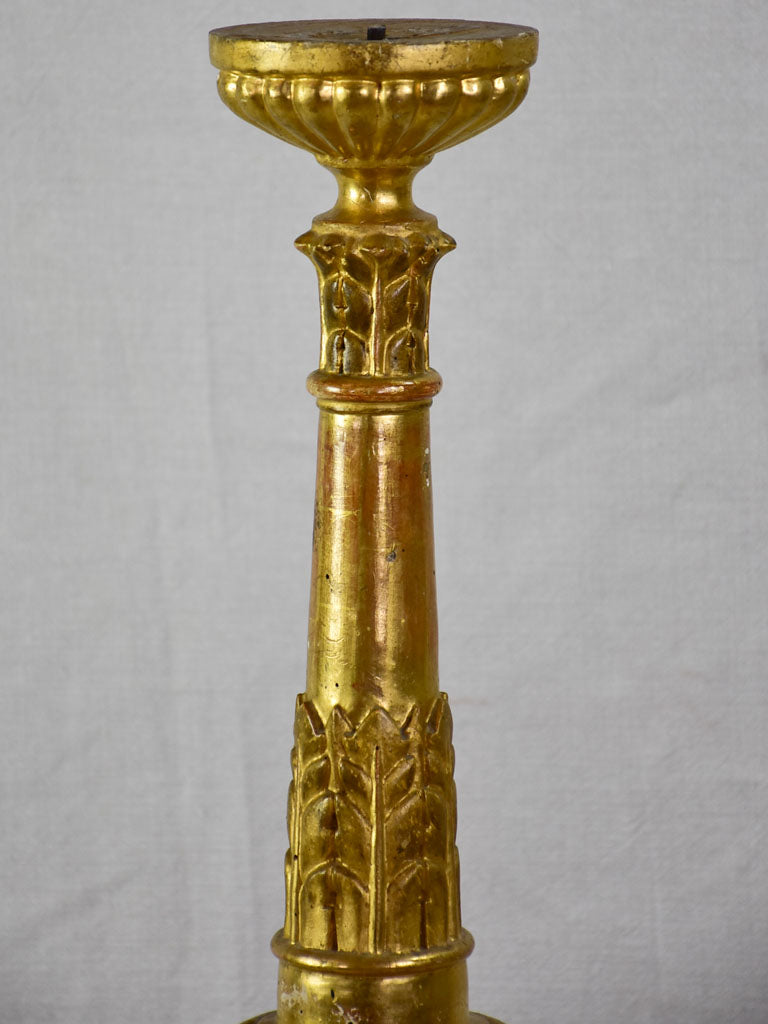 Large 19th century gilt wood candlestick 34¼"
