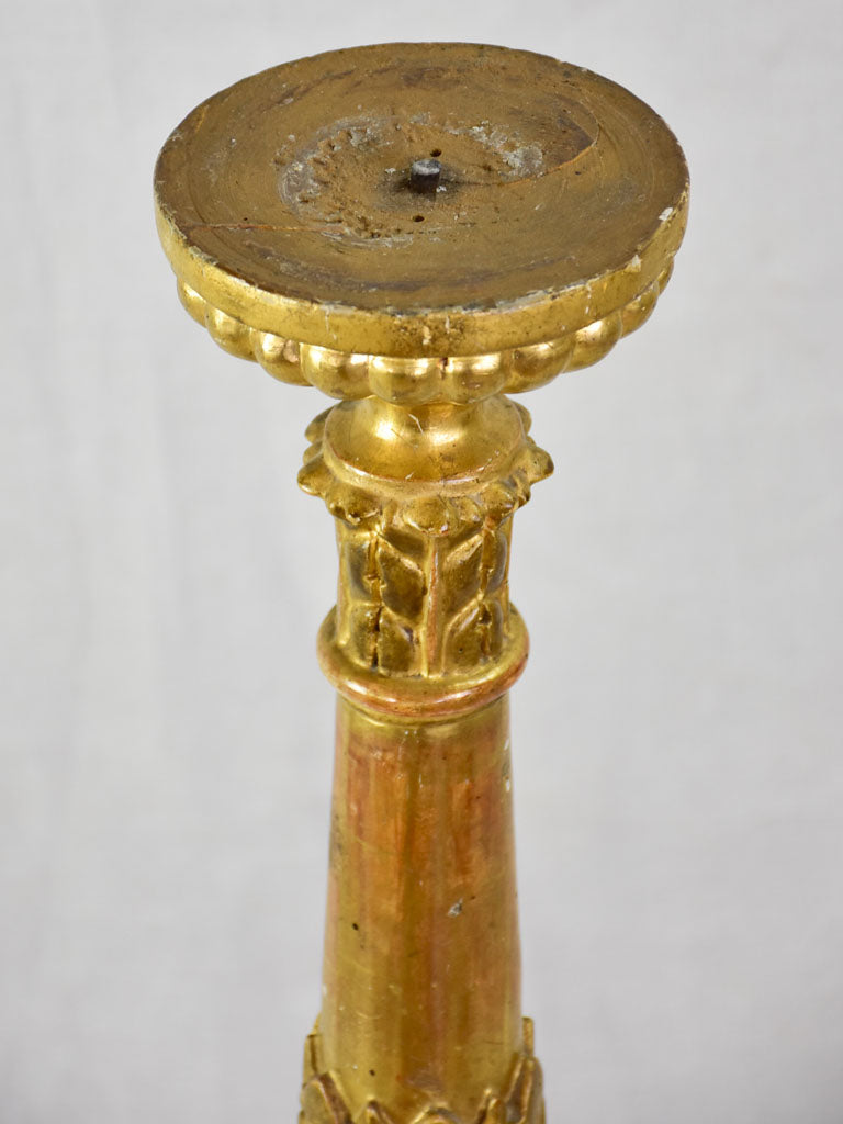 Large 19th century gilt wood candlestick 34¼"