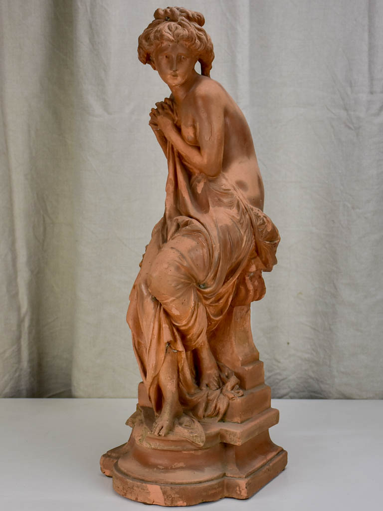 Antique Carrier Belleuse terra cotta sculpture