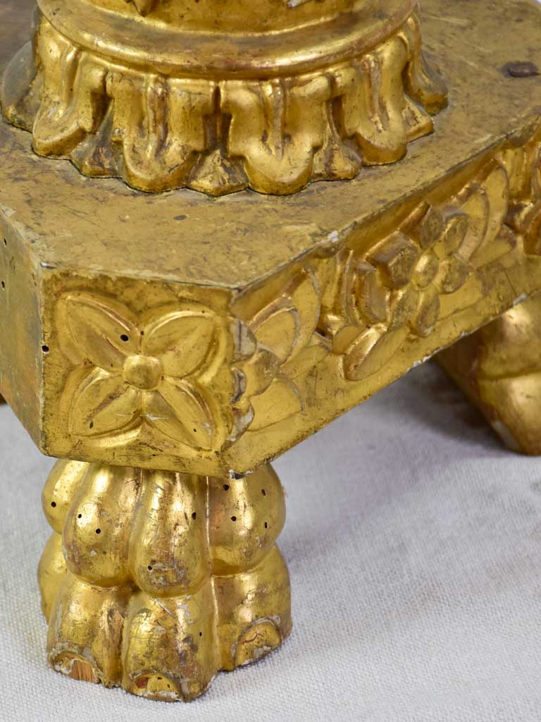 Large 19th century gilt wood candlestick 34¼"