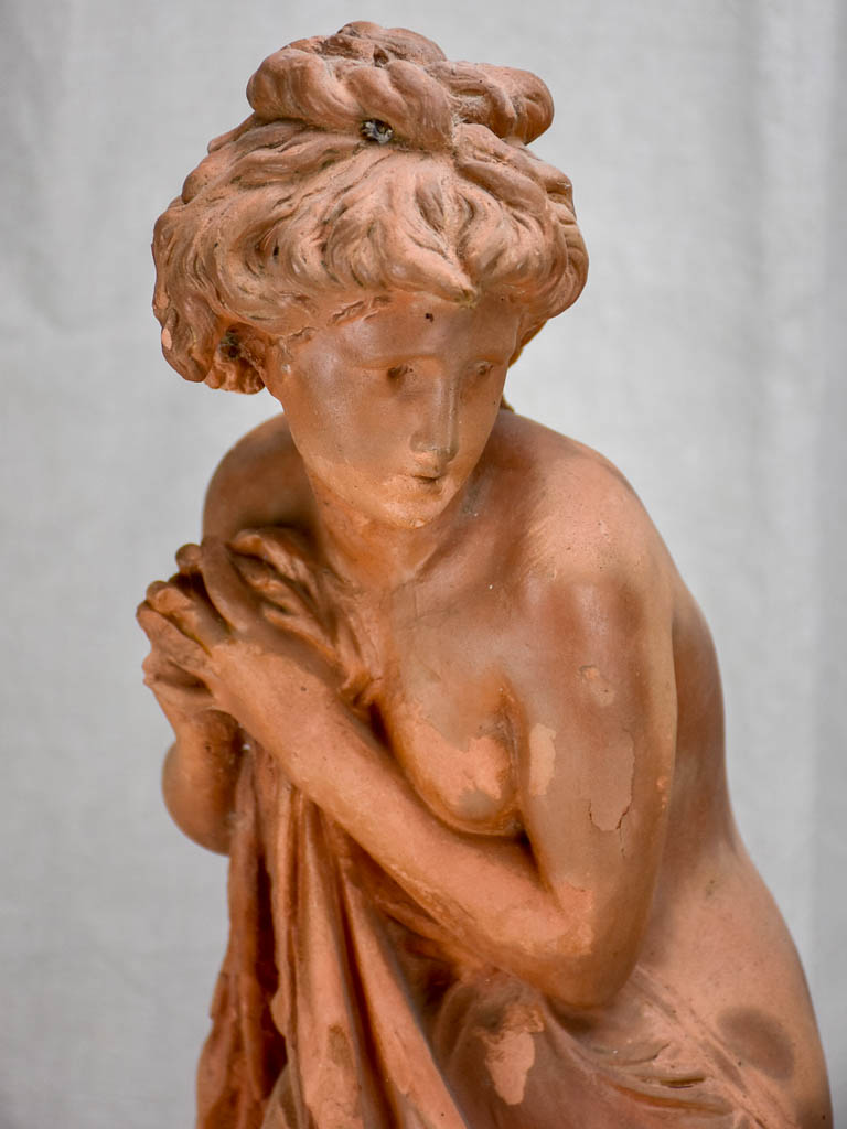 Antique Carrier Belleuse terra cotta sculpture