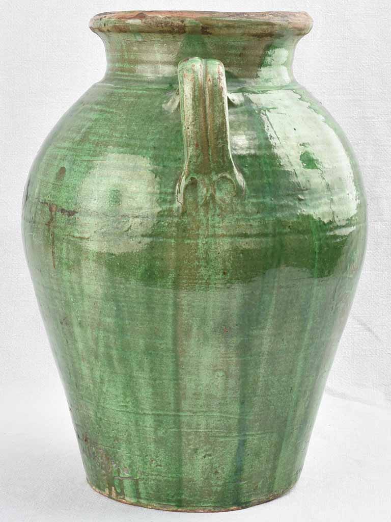 Unique French Dark Green Glazed Pottery