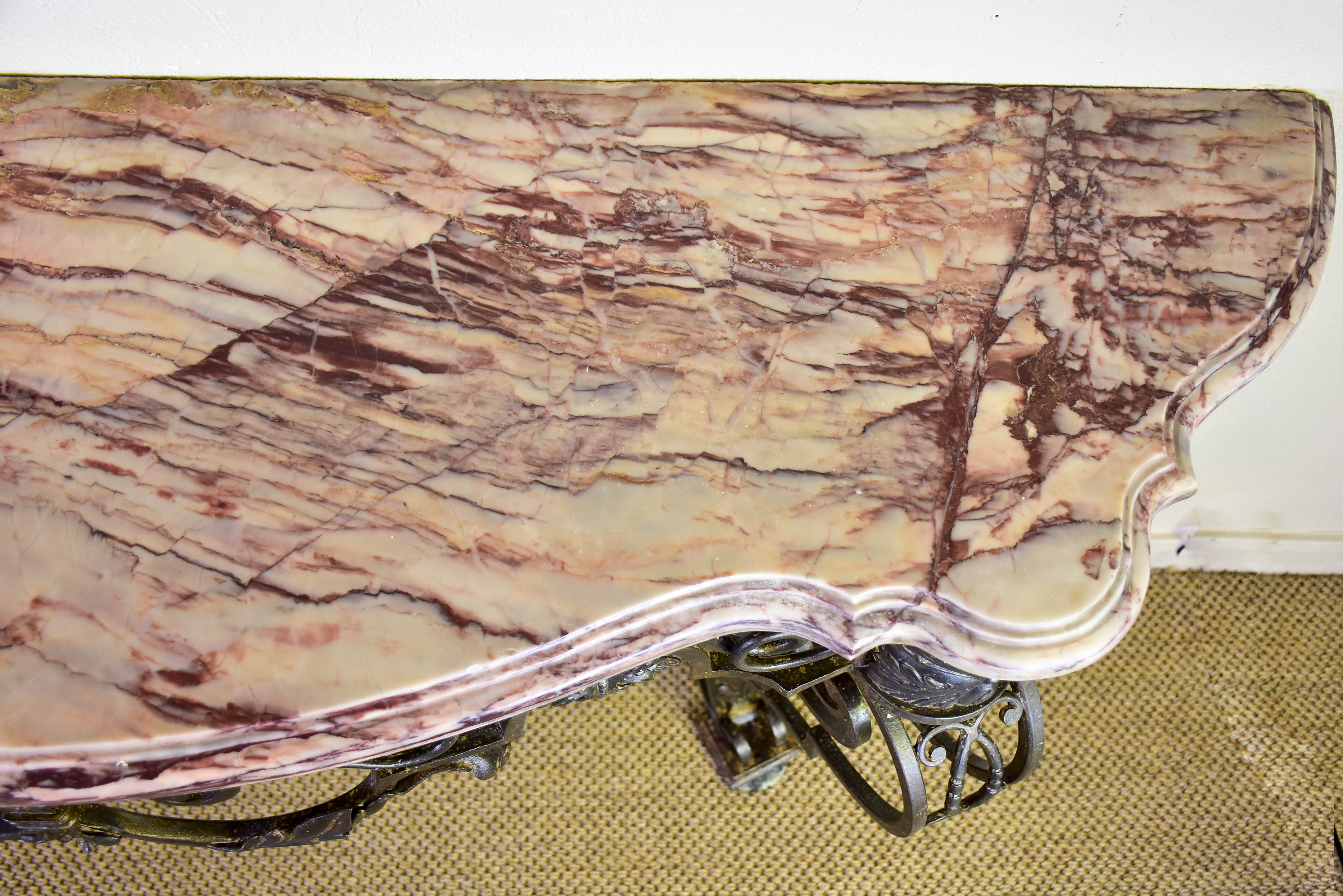 Large Louis XV marble console table