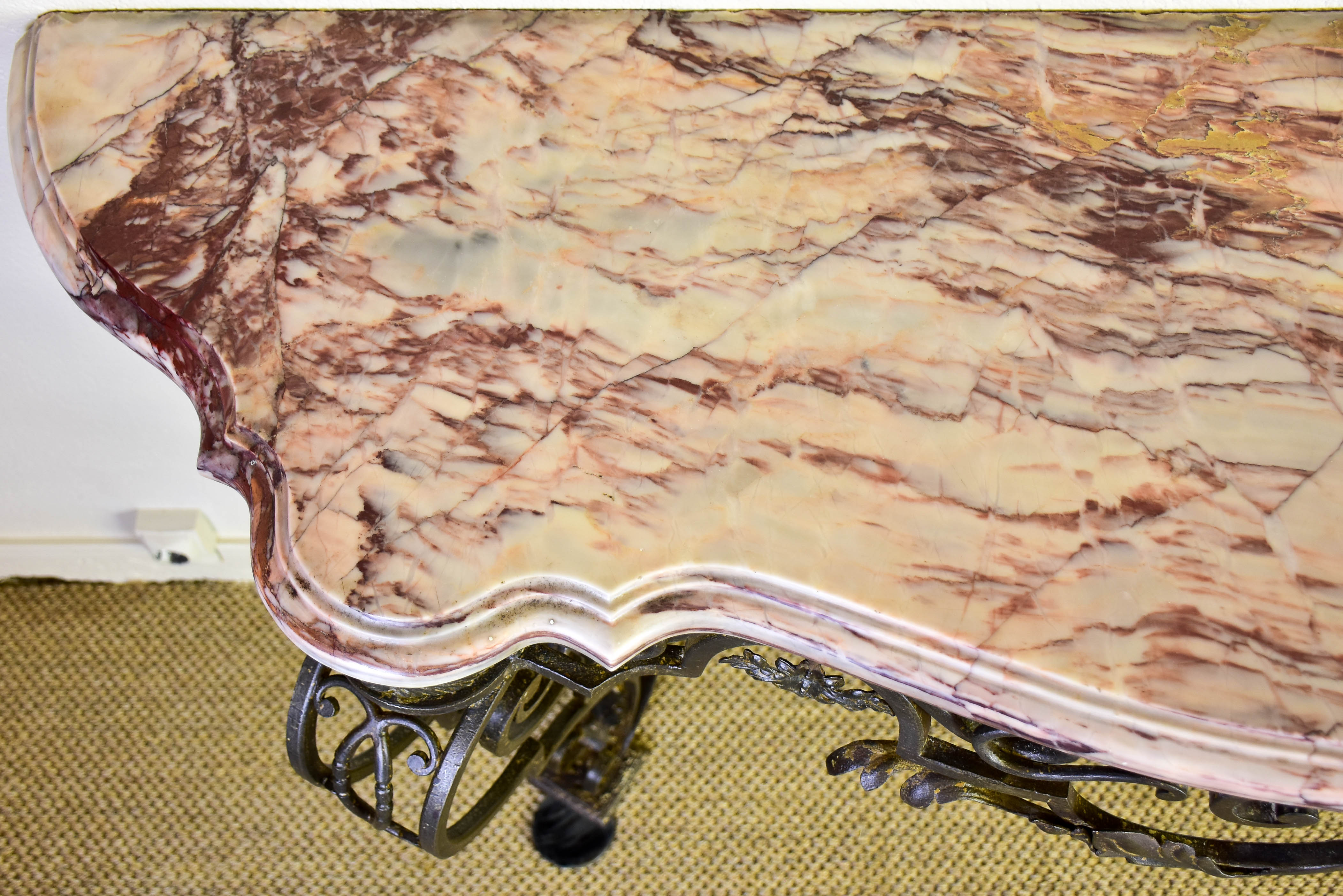 Large Louis XV marble console table