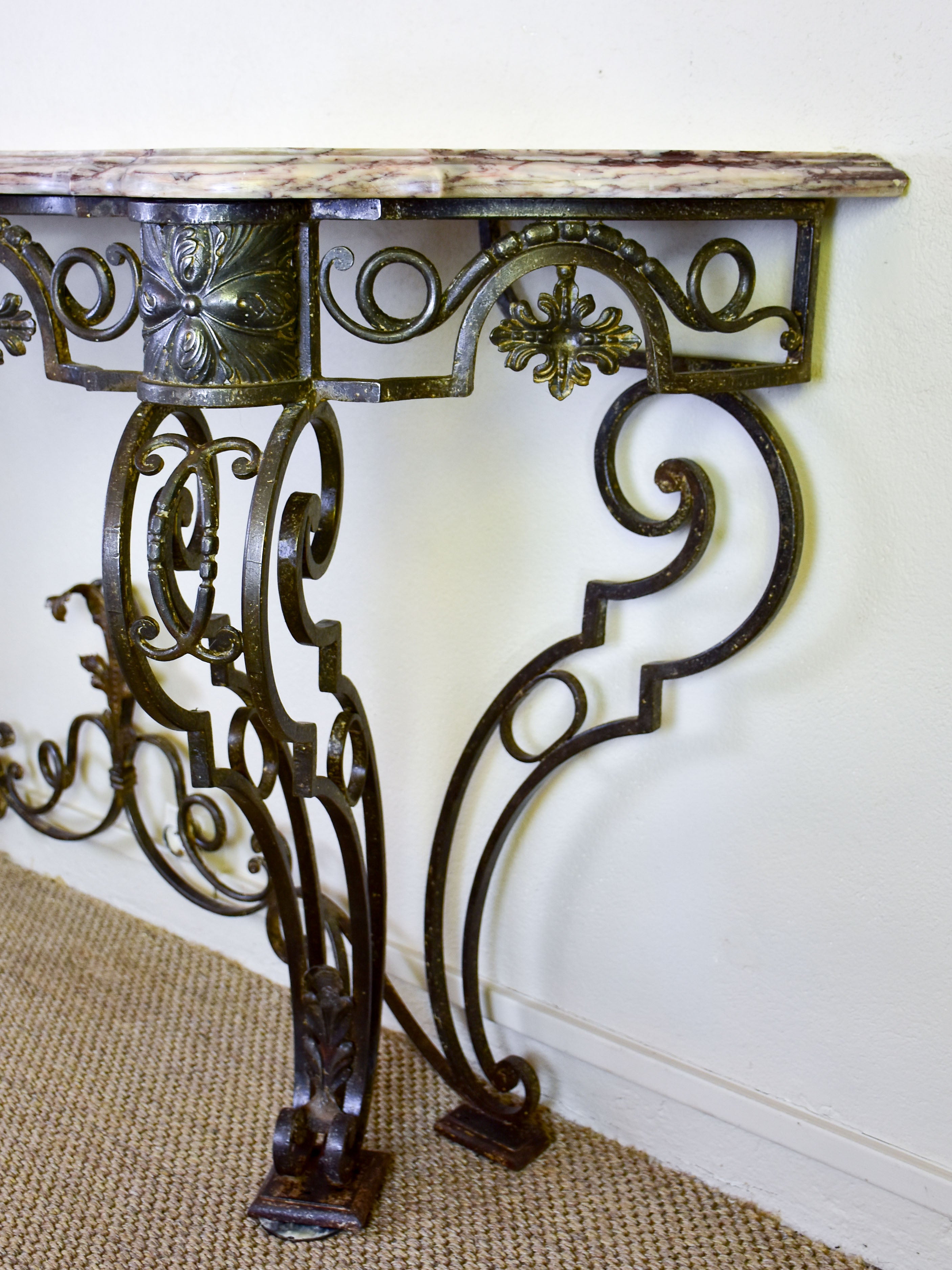 Large Louis XV marble console table