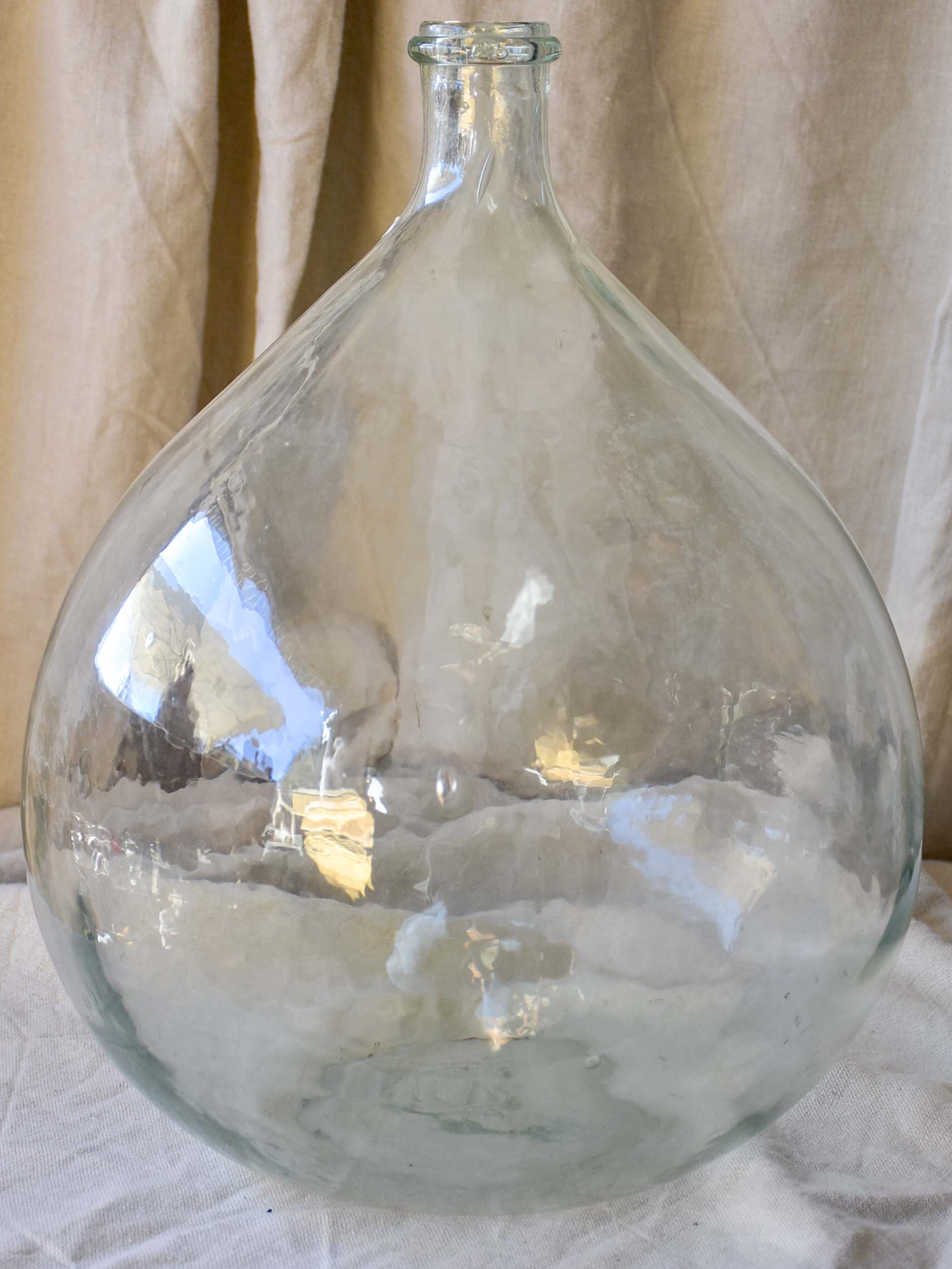 Large vintage French demijohn glass bottle