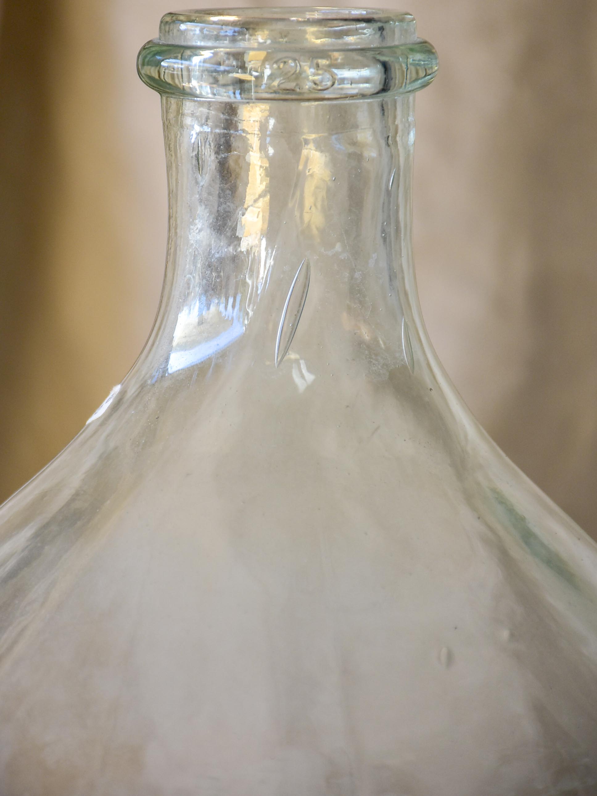Large vintage French demijohn glass bottle