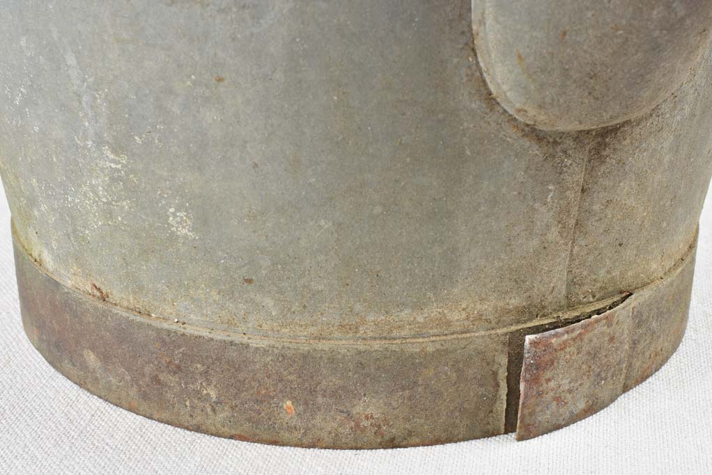 Large antique French watering can - zinc